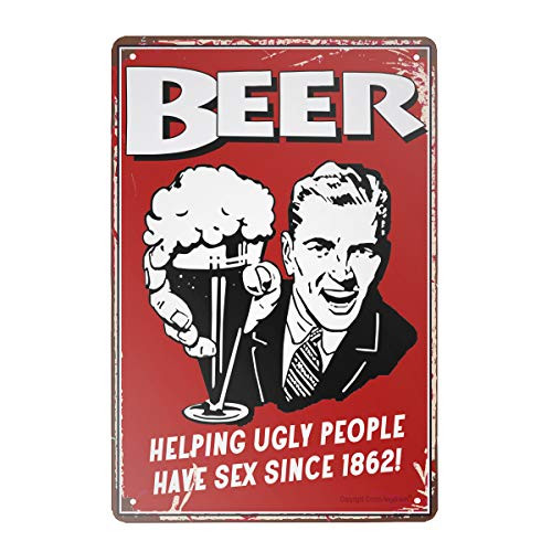 Vintage Style Tin Sign-Helping Ugly People-Bar Pub Garage Hotel Diner Cafe Home Iron Mesh Farm Supermarket Mall Forest Garden Door Wall Decor Art Tin Signs 8 W x 12 H