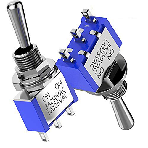 DIYhz Mini Toggle Switch AC 125V 5A Amps OnOn 3 Terminals 2 Positions SPDT Toggle Switch 20Pcs