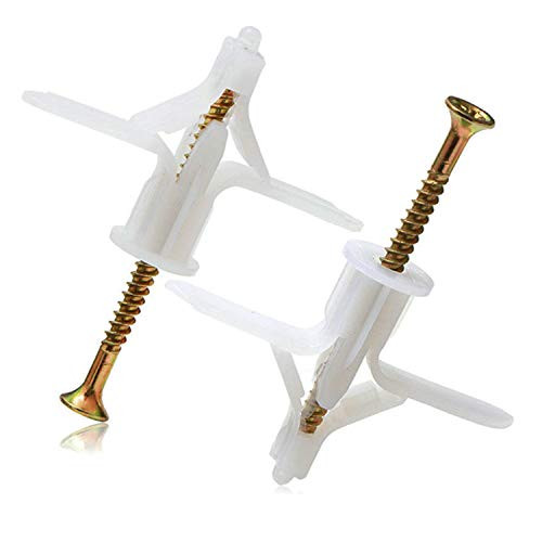 Drywall Anchor Kit - Drywall and Hollow-Wall Anchor Assortment Kit Anchors Screws Wall Anchor Hooks and Hollow-Door Toggle Anchor 60pcs Anchor 30pcsScrew 30pcs