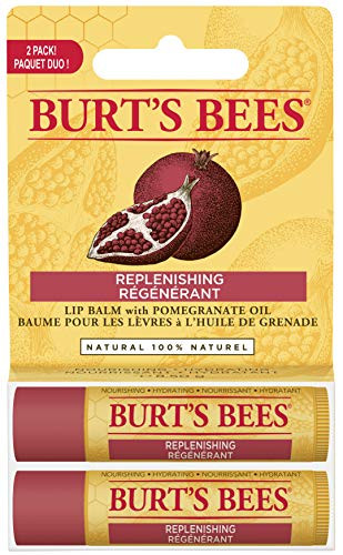 Burts Bees 100 Natural Moisturizing Lip Balm Pomegranate 2 Tubes