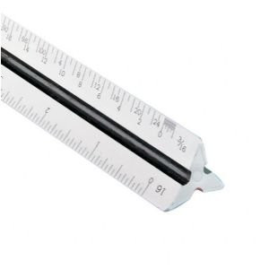 Alvin 247P 30Cm High Impact Plastic Metric Triangular Scale