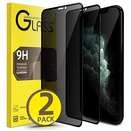 XYYZYZ 2 Pack Privacy Screen Protector for iPhone 11 Pro Max and iPhone Xs Max Full Coverage 6_5 Inch Anti Spy Tempered Glass Film with Installation Frame Case Friendly Anti Scratch No Bubbles