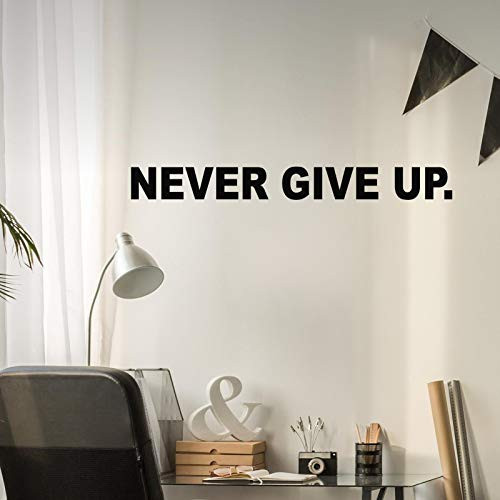 BATTOO Inspirational Vinyl Wall Decal Sticker Never Give Up - Wall Saying Motivation Wall Quotes Decals Home Classroom Office Gym Training Decoration