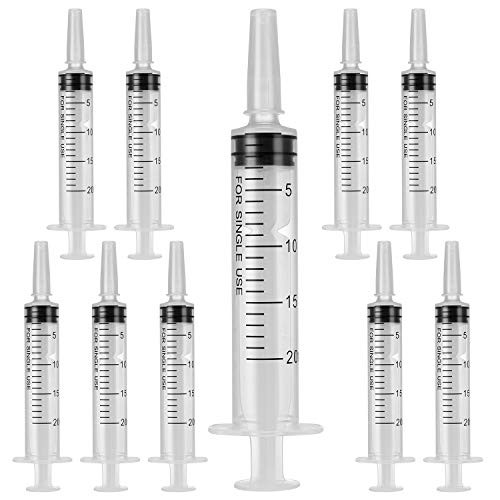 10 Packs Large Plastic Syringe for Scientific Labs -Sterile Individual Wrap - Dispensing Multiple Uses Measuring Syringe Tools_ 20ml