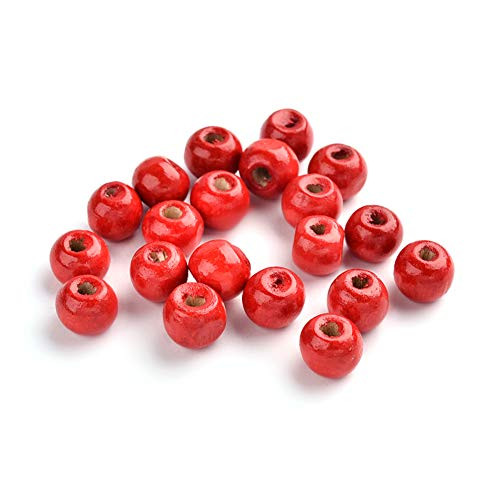 Craftdady 200Pcs Round Wood Beads 8mm Red Wooden Ball Spacer Beads for Home Decoration Jewelry Making Hole 3mm Craftdady 200Pcs Round Wood Beads 8mm Red Wooden Ball Spacer Beads for Home Decoration Jewelry Making Hole 3mm