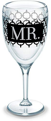 Tervis 1302789 Hallmark-Mr. Circle Pattern Insulated Tumbler with Wrap, 9oz Wine Glass, Clear
