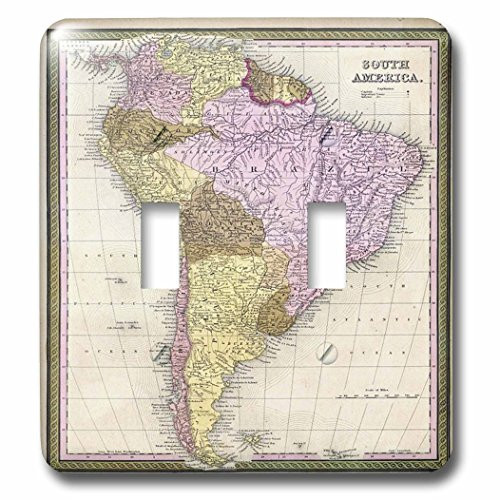 3dRose lsp-50918-2 Old South America Map Toggle switch