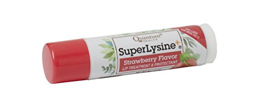 Quantum Health Super Lysine ColdStick Strawberry Flavored - Soothes Moisturizes Protects Lips Herbal Lip Balm SPF 21 5 gm