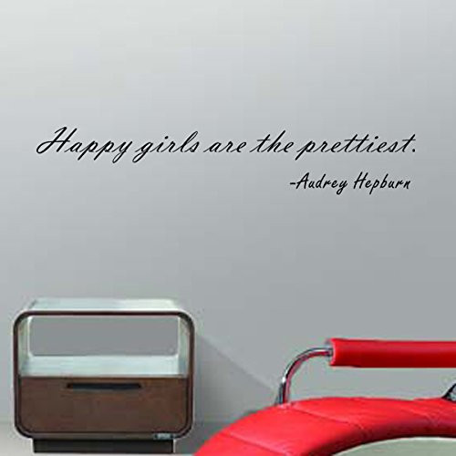 Pop Decors"Happy girls are the prettiest-Audrey Hepburn" Wall Stickers