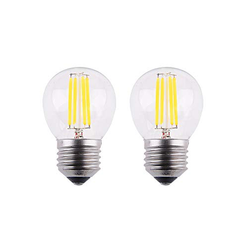OPALRAY 4W 400lm A15 Style Bulb with Filament LED Tungsten E26 Standard Base Dimmable Warm White2700K 40W Incandescent Replacement Clear Glass Small Globe Bulb 2-Pack