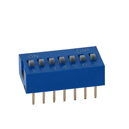 Fielect 5pcs Blue DIP Switch Horizontal Toggle 1-7 Positions 2_54mm Pitch for Circuit Breadboards PCB