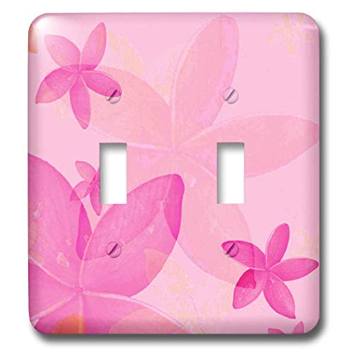 3dRose lsp-29128-2 Pink and Peach Flowers Toggle Switch Multi-Color