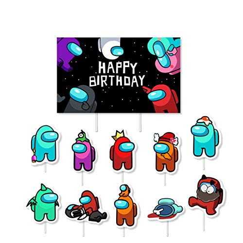 Among Us Cupcake Topper 11pcs Happy Birthday Cake Topper Set for Among Us Party Supplies for Kids Birthday Party Decoration Among Us Cake Topper Set Among Us Cupcake Topper 11pcs Happy Birthday Cake Topper Set for Among Us Party Supplies for Kids Birthday Party Decoration Among Us Cake Topper Set