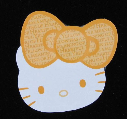 Japanese Sanrio 35th Anniversary Hello Kitty Shaped Memo Pad Yellow