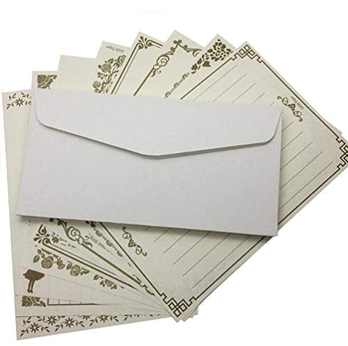 8 Set Classical Kraft Paper Envelopes Writing Stationery Paper Letter Set Envelopes Writing Stationery Letter Paper Set for Certificate Crafting Invitations Stationary size 8_3inchx5_5inch