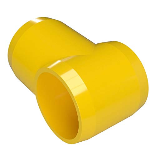 FORMUFIT F114STE-YE-4 Slip Tee PVC Fitting, Furniture Grade, 1-1/4" Size, Yellow (Pack of 4)