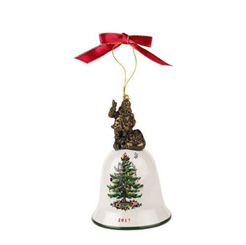 Spode Christmas Tree Annual Edition Ornament, Santa on Bell Spode Christmas Tree Annual Edition Ornament, Santa on Bell