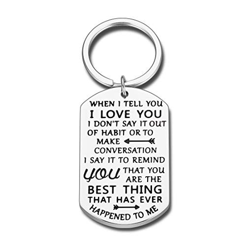 Valentines Day Gift Keychain for Husband Wife Boyfriend Girlfriend BFF for Anniversary Wedding Birthday Christmas Couple keychain for Him Her Stocking Stuffer Gift