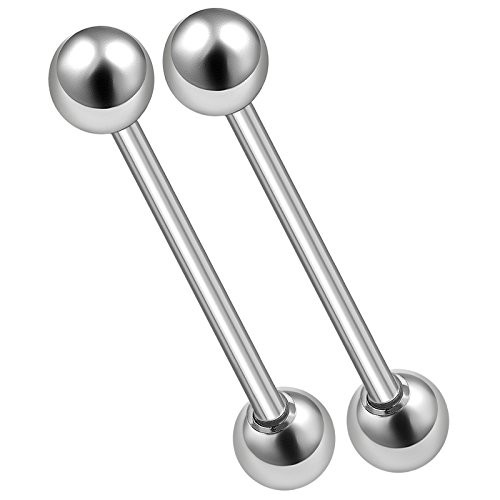 2Pcs Surgical Steel 20 Gauge 12 12mm Ear Barbell Piercing Jewelry Rook Eyebrow Daith Cartilage Tragus 3mm Ball M0154