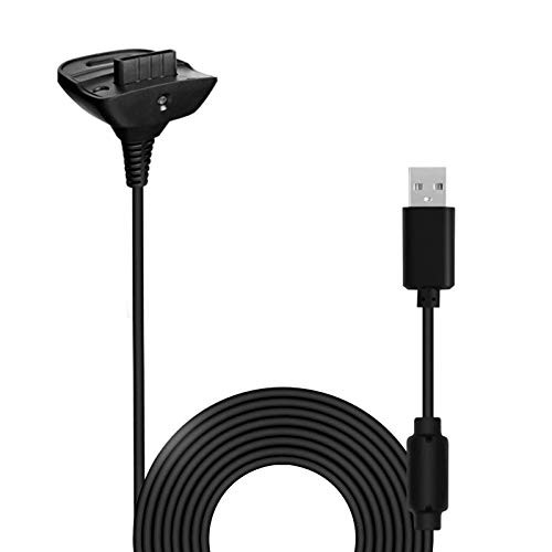 Compatible with Xbox 360 Charging Cable Cord Charger Charging Cord for Xbox 360 Xbox 360 Slim Wireless Game Controllers USB 2_0 Play Data Sync Charger Cord 5FT Black