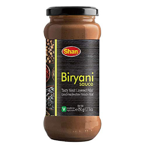 Shan Biryani Cooking Sauce 12_3oz 350g - Simmer Sauce for Tasty Meat Layered Pilaf - Easy to Cook Delicious Meal at Home - Suitable for Vegetarians