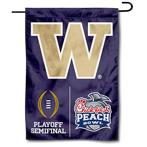 College Flags  and  Banners Co_ University of Washington Huskies 2016 Semifinal Peach Bowl Garden Flag