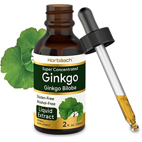 Horbaach Ginkgo Biloba Leaf Liquid Extract 2 oz  Alcohol-Free Vegetarian Non-GMO Gluten Free  Memory Support