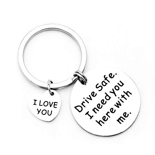 Drive Safe Keychain I Need You Here with Me Gift for Boyfriend Husband Dad Trucker New Driver Valentines Fathers Day Christmas Drive Safe Keychain I Need You Here with Me Gift for Boyfriend Husband Dad Trucker New Driver Valentines Fathers Day Christmas