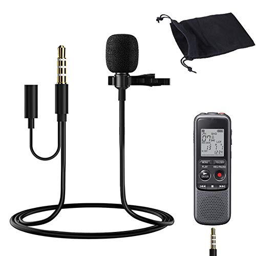 Mini Professional Lavalier Lapel Microphone Directivity Condenser Mic for 3_5mm Android iPhone Smartphone with Earphone Jack YouTube Vlogging Facebook Interview Livestream Video Recording 4_9ft