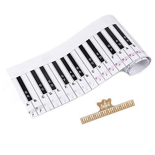 BENBO 88 Key Keyboard Piano Finger Simulation Practice Guide Teaching Aid Note Chart with 1 Music Book Clip Portable Waterproof Electronic Piano Exercise Cardboard for Beginner Student