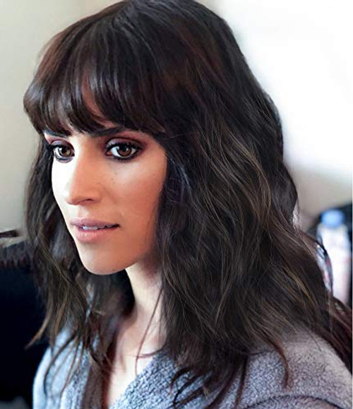 Short Curly Bob Wigs with Bangs Black Mixed Brown Color Synthetic Bob Wavy Wigs for Women Natural Looking Heat Resistant Fiber Hair Shoulder Length Bob Style Wigs Short Curly Bob Wigs with Bangs Black Mixed Brown Color Synthetic Bob Wavy Wigs for Women Natural Looking Heat Resistant Fiber Hair Shoulder Length Bob Style Wigs