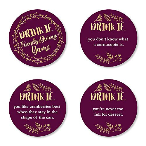 Big Dot of Happiness Drink If Game - Elegant Thankful for Friends - Friendsgiving Thanksgiving Party Game - 24 Count Big Dot of Happiness Drink If Game - Elegant Thankful for Friends - Friendsgiving Thanksgiving Party Game - 24 Count