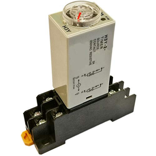 DCAC 12V 24V 110V 220V Delay Timer Time Relay DPDT 0-60S Second  and  Base Socket H3Y-2 DC 24V