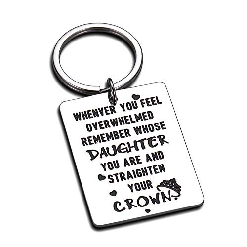 Daughter Gifts from Mom Dad Inspirational Keychain for Women Teen Girls Christmas Birthday Gift for Her from Stepmom Mother-in-Law Valentines Day Family Gifts for Adult Daughter Stocking Stuffers