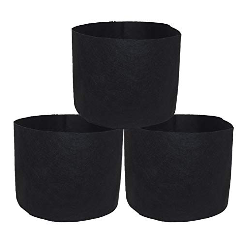 Eimoon 3-Pack 1 Gallon Grow Bags Plant Garden Bags Fabric Pots for Potato Tomato Vegetables Growing Fabric Grow Bags to Plant Flowers