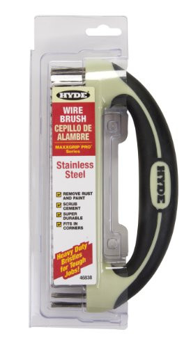 Hyde Tools 46838 8-Inch MaxxGrip Pro Stainless Steel Wire Brush