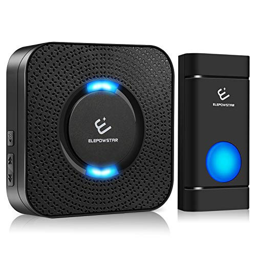 Wireless Doorbell ELEPOWSTAR Door Bells  and  Chimes Kit with 1000ft Long Range Waterproof Doorbell Chime with 5 Volume Levels Mute Mode 58 Melodies Chimes and LED Flash