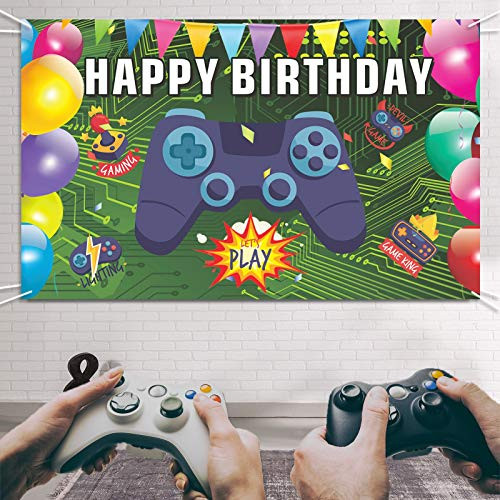 Trgowaul Video Game Happy Birthday Banner Gaming Party Supplies Game on Green and Black Birthday Party Backdrop Welcome Pixelated Backdrop Games Sign Photo Props for Wall Decoration Trgowaul Video Game Happy Birthday Banner Gaming Party Supplies Game on Green and Black Birthday Party Backdrop Welcome Pixelated Backdrop Games Sign Photo Props for Wall Decoration