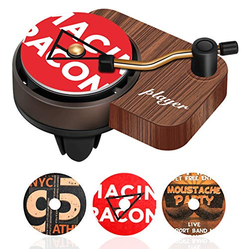 YIDEXIN Car Vent Clip Aromatherapy Fragrance Diffuser Car Air Diffusers Freshener Car Record Player Design Turntable Perfume Vent Outlet Diffuser 3 Refill Pads red