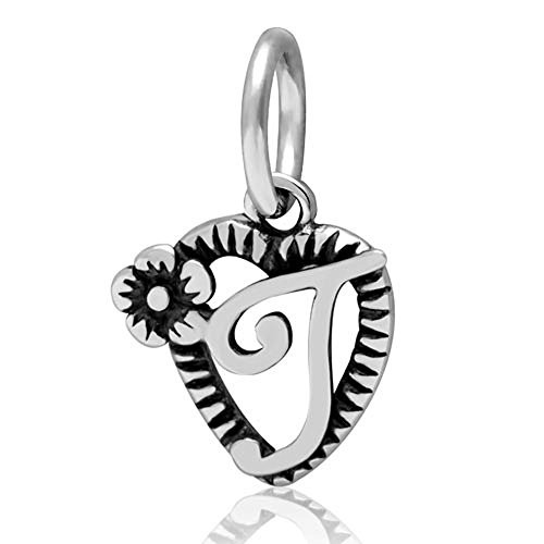 The Kiss Letter Initial A-Z Dangle 925 Sterling Silver Bead Fits European Charm Bracelet T