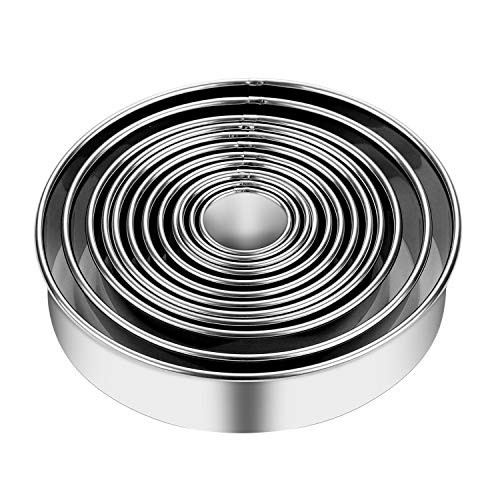 12PCS Cookie Cutters Biscuit Stainless Steel Round Cutters Donut Cutter in Graduated Sizes For Dough Pastry Biscuits English Muffins 12PCS Cookie Cutters Biscuit Stainless Steel Round Cutters Donut Cutter in Graduated Sizes For Dough Pastry Biscuits English Muffins