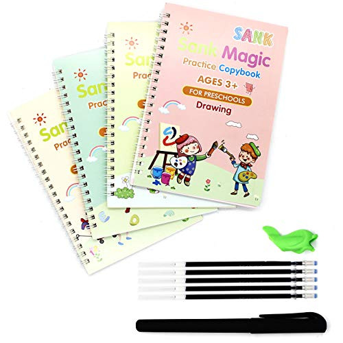 Sank Magic Practice Copybook Number Tracing Book for Preschoolers Magic Calligraphy Copybook Set Practical Reusable Writing Tool for Kid Calligraphic Letter Writing Drawing Mathematics