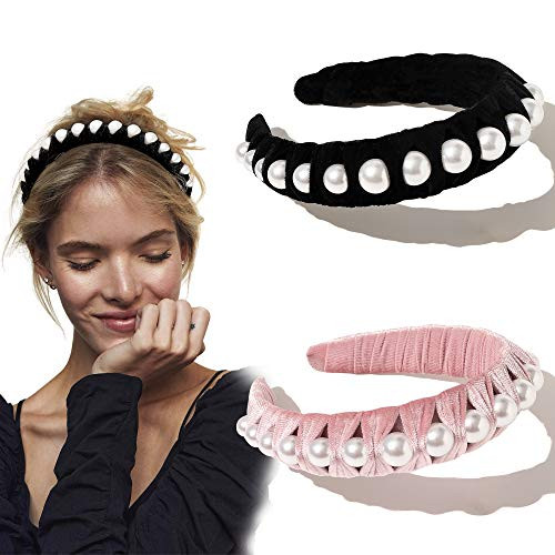 Headbands for Women Hair Head Bands - Velvet Pearl Headbands HairBands for Workout Yoga Running Headbands for Women Hair Head Bands - Velvet Pearl Headbands HairBands for Workout Yoga Running