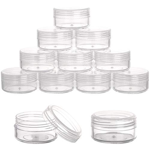 Tecbeauty 35-Pack 10g Empty Jars for Cream and Lotion Refillable Travel Sample Jars Clear