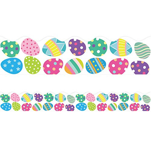 Colorful Egg Bulletin Board Borders for Easter Day Classroom Decoration 36ft