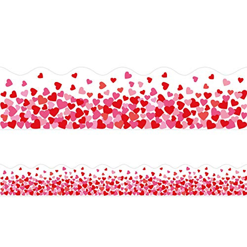 Heart Scalloped Bulletin Board Borders for Valentines Day Classroom Decoration 36Ft