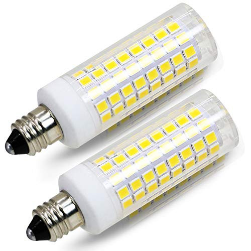 2-Pack E11 led Bulb 40W Equivalent Halogen Replacement Lights Not Dimmable Mini Candelabra Base 350 Lumens Daylight 6000K Replaces T4 T3 JD e11 Light Bulb_ E11 6000K 2PCS