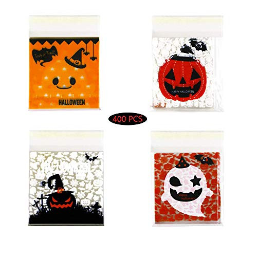 400 Pcs Halloween Candy Bags Self Adhesive Treat Bag Plastic Clear Candy Cookie Bags for Halloween Party Gift Supplies 400 Pcs Halloween Candy Bags Self Adhesive Treat Bag Plastic Clear Candy Cookie Bags for Halloween Party Gift Supplies