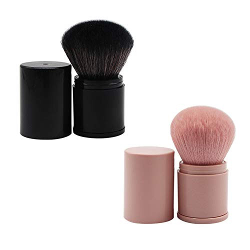 Retractable Kabuki Foundation Brush Travel Face Blush Brush for Mineral Powder Contouring Cream