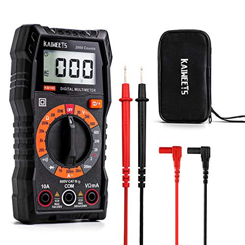 KAIWEETS Multimeter 2000 Counts Digital Multimeter with DC AC Voltmeter Ohm Volt Amp Test Meter and Continuity Test Diode Voltage Tester